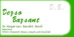 dezso bazsant business card