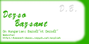 dezso bazsant business card